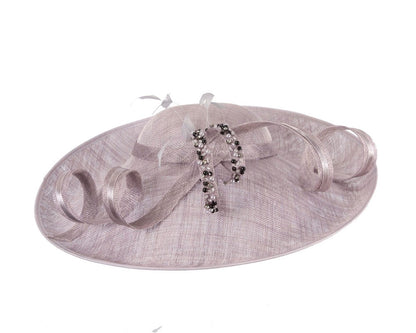 Large lilac sinamay fashion hat-3