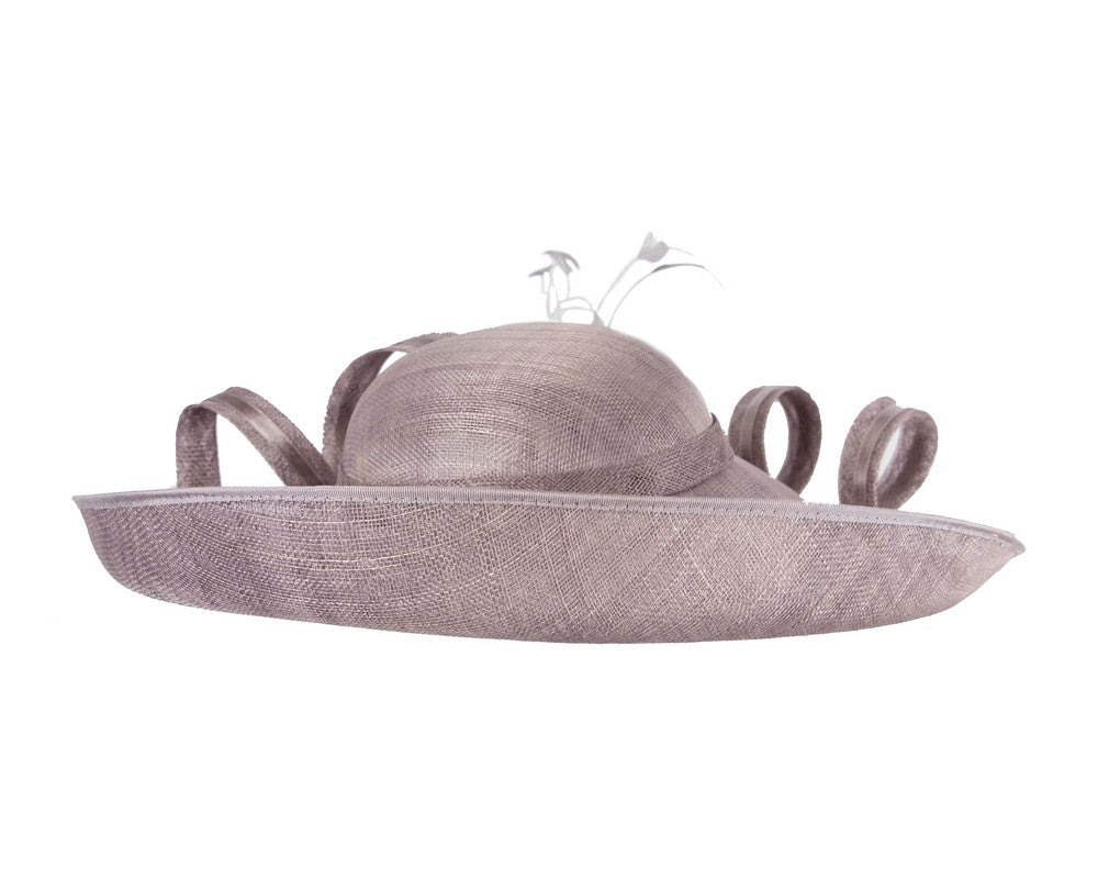 Large lilac sinamay fashion hat-2