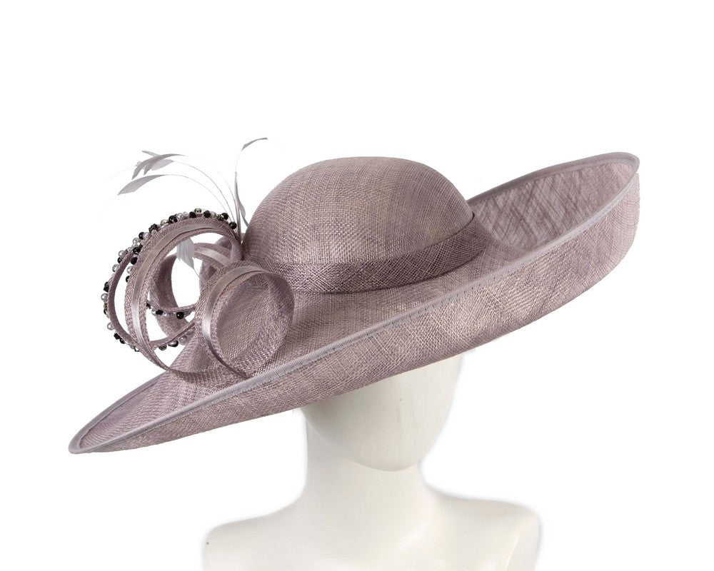 Large lilac sinamay fashion hat-0