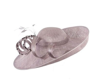 Large lilac sinamay fashion hat-1