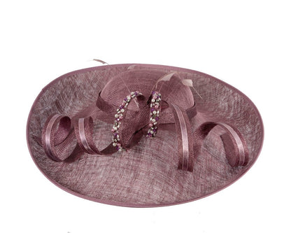 Large mauve sinamay fashion hat-3