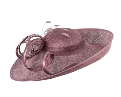 Large mauve sinamay fashion hat-1