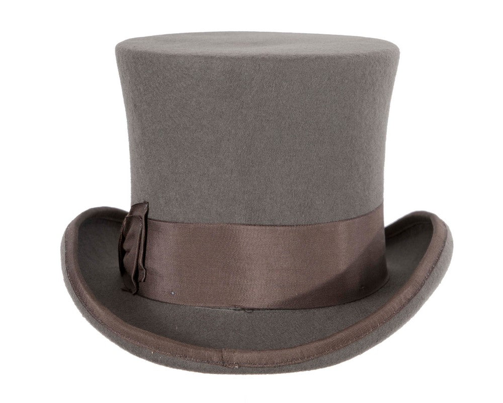 Grey SCALA Felt Top Hat-5