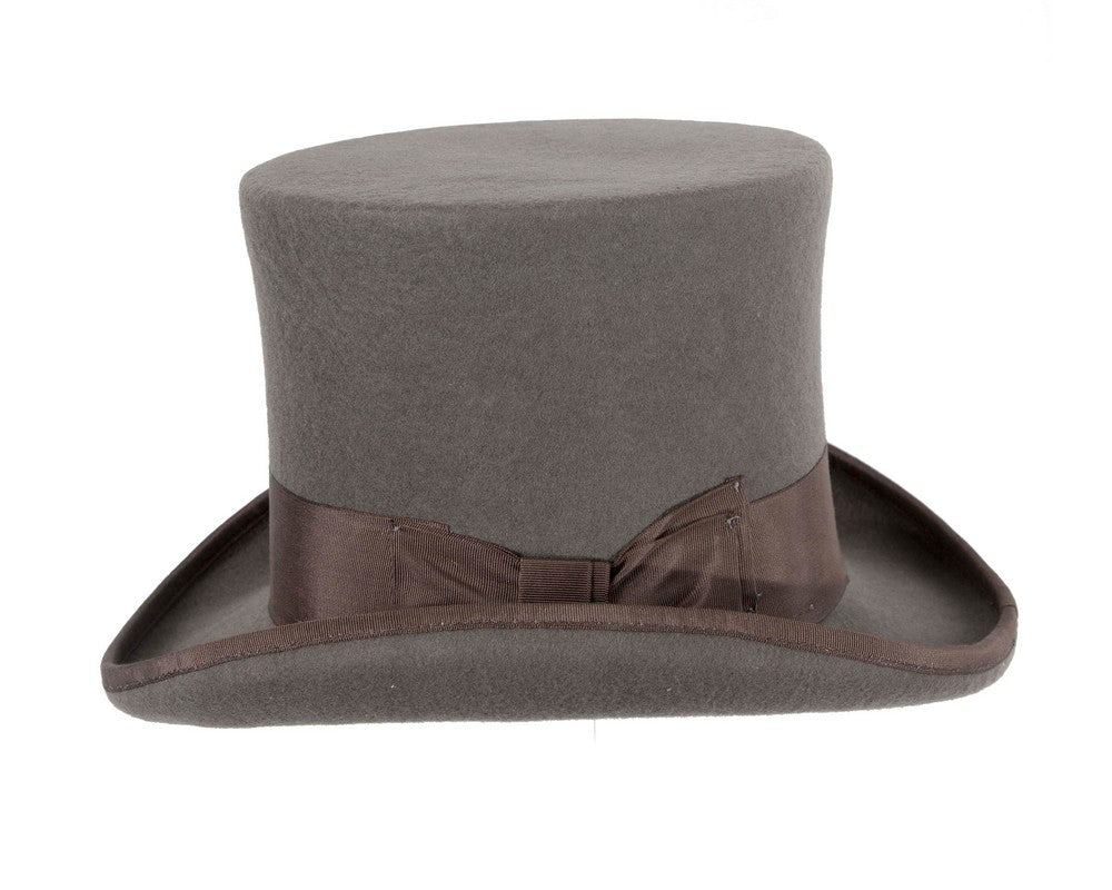 Grey SCALA Felt Top Hat-3