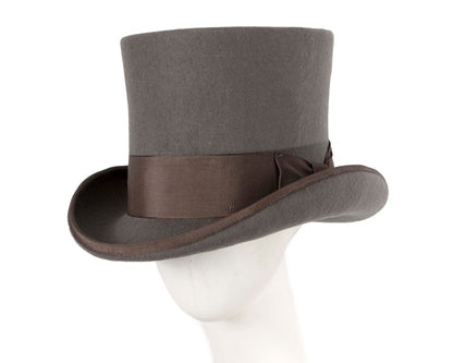 Grey SCALA Felt Top Hat-0
