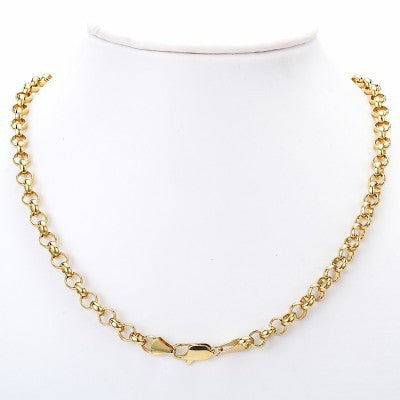 18ct Heavy Yellow Gold Plated 6mm Belcher Chain Necklace with Lobster Clasp - USA Made-5