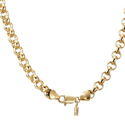 18ct Heavy Yellow Gold Plated 6mm Belcher Chain Necklace with Lobster Clasp - USA Made-0