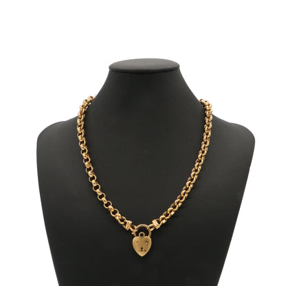 18ct Heavy Yellow Gold Plated 6mm Belcher Chain Necklace Featuring a Plain Locket - USA Made-0