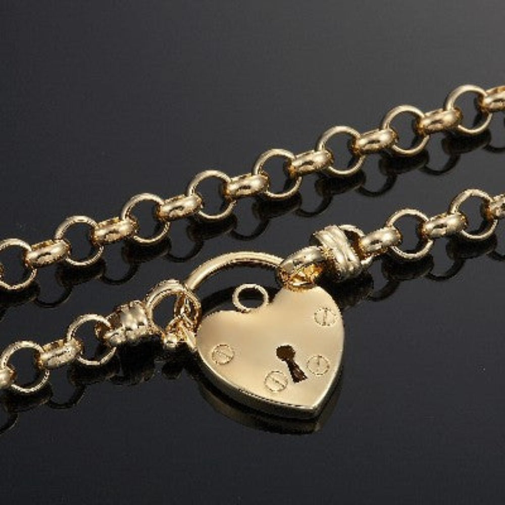 18ct Heavy Yellow Gold Plated 6mm Belcher Chain Necklace Featuring a Plain Locket - USA Made-3