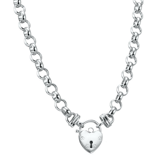 925 Sterling Silver Plated Belcher Chain Necklace Featuring a Plain Locket - USA Made-0