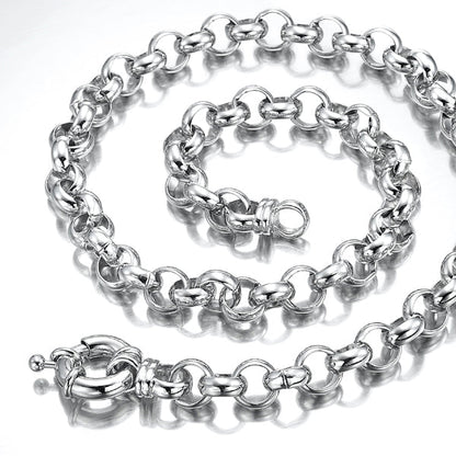 925 Sterling Silver Plated 10mm Belcher Chain Necklace with Bolt Clasp - USA Made-2