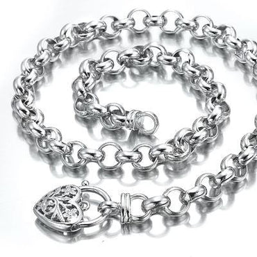 925 Sterling Silver Plated Belcher Chain Necklace with a Filigree Locket - USA Made-1