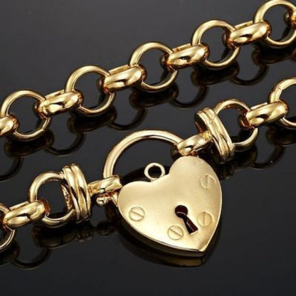 18ct Heavy Yellow Gold Plated Belcher Chain Necklace Featuring a Plain Locket - USA Made-1