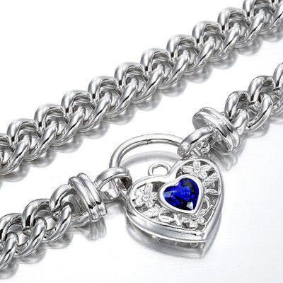 925 Sterling Silver Plated 8mm Euro Chain Necklace with a Dark Blue Filigree Locket - USA Made-0