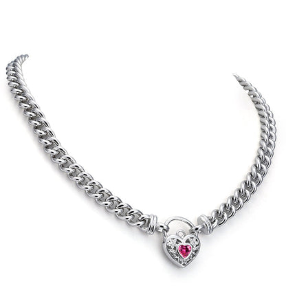 925 Sterling Silver Plated Euro Chain Necklace with a Pink Filigree Locket - USA Made-0