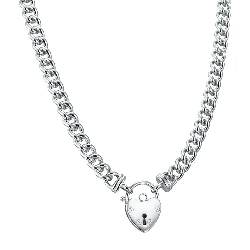 925 Sterling Silver Plated Euro Chain Necklace Featuring a Plain Locket - USA Made-1