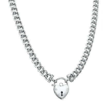 925 Sterling Silver Plated Euro Chain Necklace Featuring a Plain Locket - USA Made-1