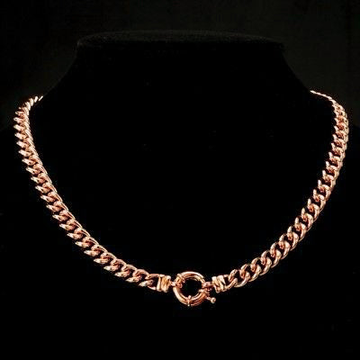 18ct Heavy Rose Gold Plated Euro Chain Necklace with Bolt Clasp - USA Made-1