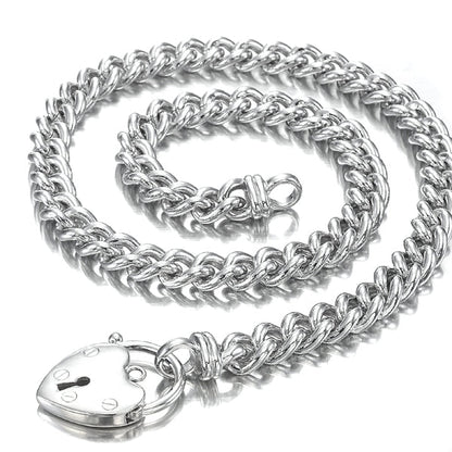 925 Sterling Silver Plated Euro Chain Necklace Featuring a Plain Locket - USA Made-4