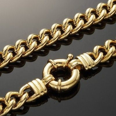 18ct Heavy Yellow Gold Plated Euro Chain Necklace with Bolt Clasp - USA Made-4