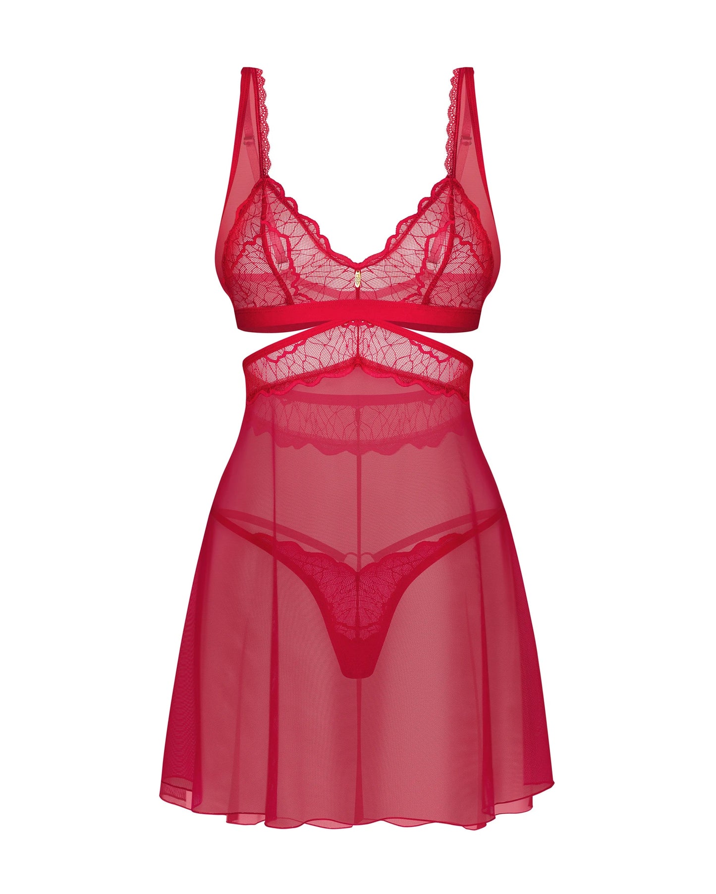 Sheer Lace Babydoll Skirt & String Panty Obsessive Cupide Desir-4