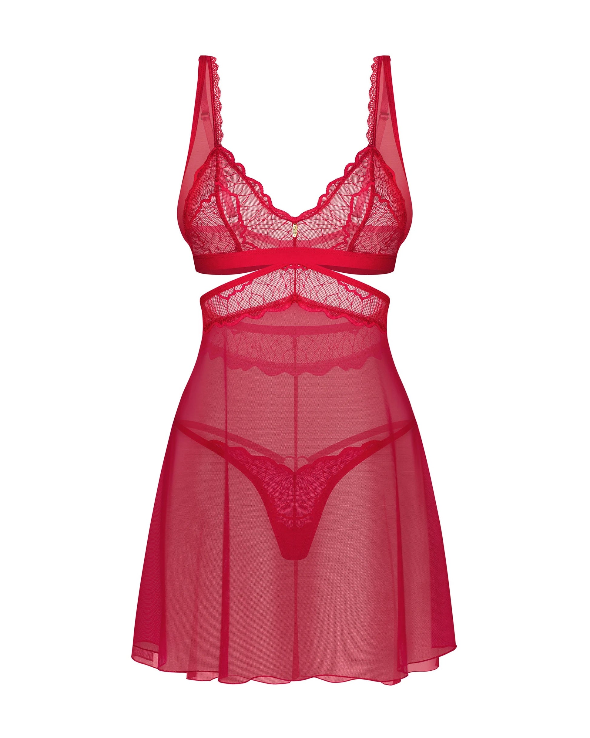 Sheer Lace Babydoll Skirt & String Panty Obsessive Cupide Desir-4