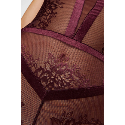 Sheer Lace Body Gorteks Porto Aubergine-3