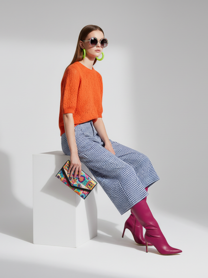 Plaid Wide-Leg Pants 7/8, Brooklyn Heights | Women - BYMANYC ® New York-1