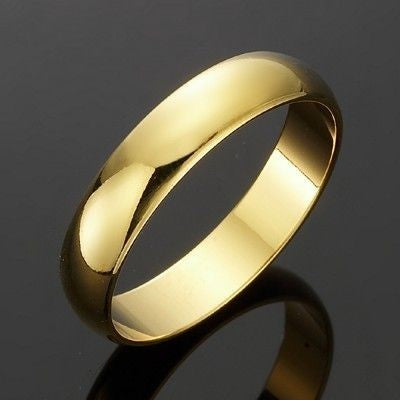 18ct Heavy Yellow Gold Plated Men's 5mm Band Ring - USA MADE-1