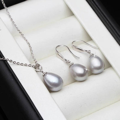 Classic Freshwater Pearl Drop Earring & Necklace Set-3