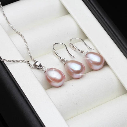 Classic Freshwater Pearl Drop Earring & Necklace Set-2