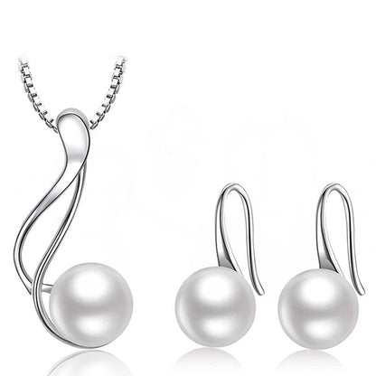 Genuine Freshwater Pearl Drop Earring & Necklace Set-0