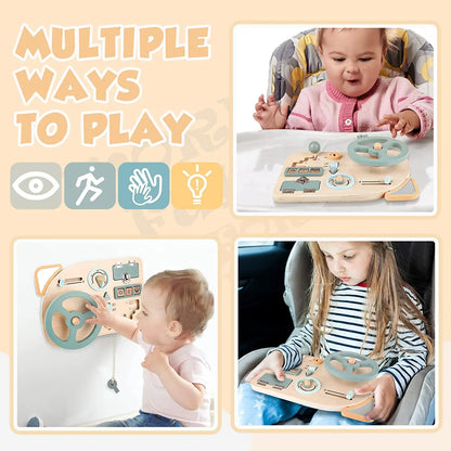 Montessori Wooden Sensory Tablet Car Dashboard for Children-2