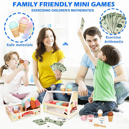 Montessori Wooden Ice Cream shop Playset for children multivariant-1
