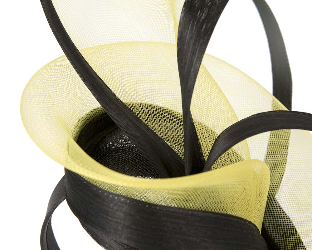 Bespoke Black and Yellow fascinator by Fillies Collection-4