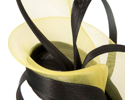 Bespoke Black and Yellow fascinator by Fillies Collection-4