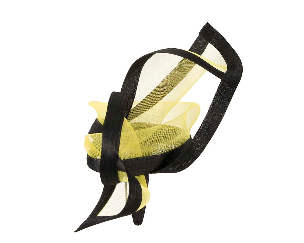 Bespoke Black and Yellow fascinator by Fillies Collection-2