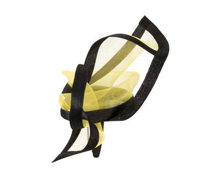 Bespoke Black and Yellow fascinator by Fillies Collection-2