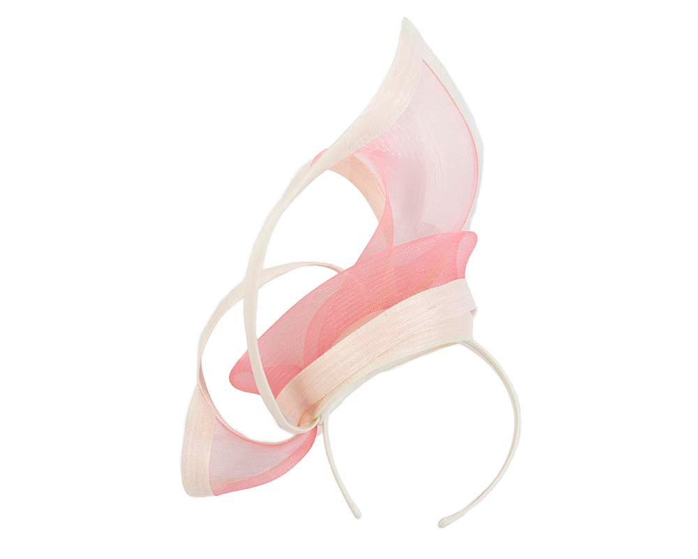 Cream coral fascinator for Melbourne Cup races-3