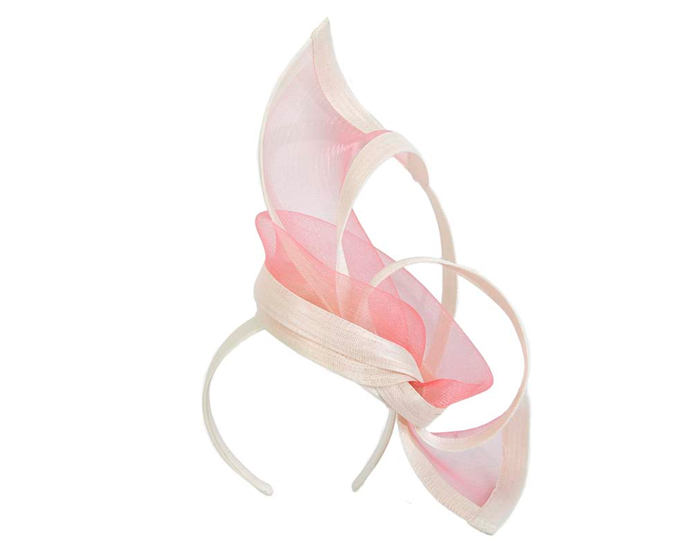 Cream coral fascinator for Melbourne Cup races-1