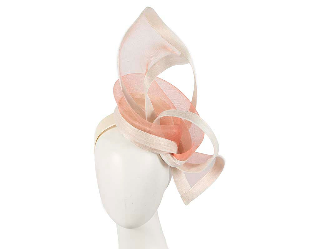 Cream coral fascinator for Melbourne Cup races-0