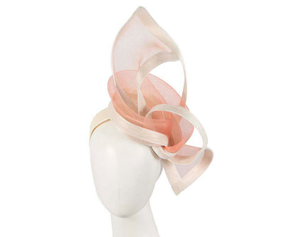 Cream coral fascinator for Melbourne Cup races-0