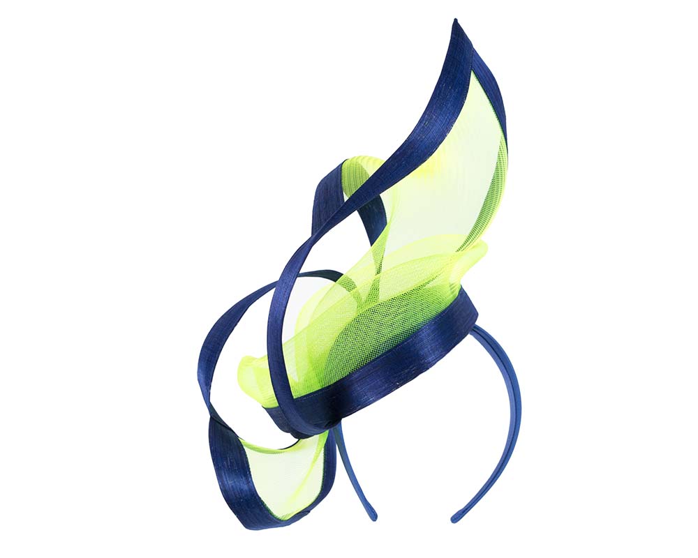 Lime and blue edgy racing fascinator by Fillies Collection-4