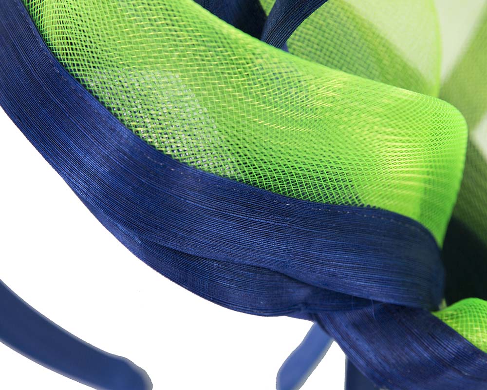 Lime and blue edgy racing fascinator by Fillies Collection-3