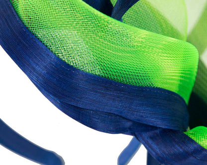 Lime and blue edgy racing fascinator by Fillies Collection-3