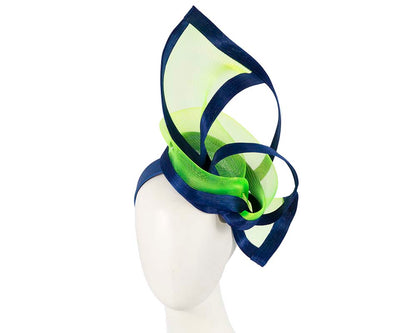 Lime and blue edgy racing fascinator by Fillies Collection-0