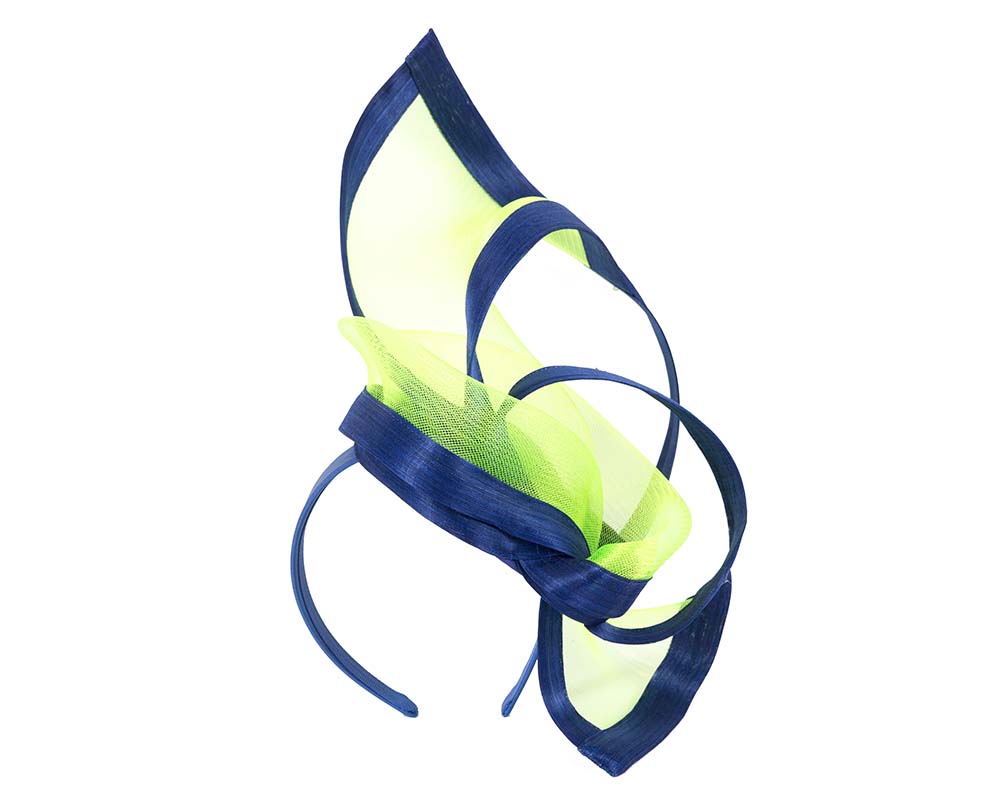 Lime and blue edgy racing fascinator by Fillies Collection-1
