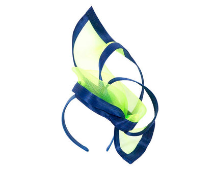 Lime and blue edgy racing fascinator by Fillies Collection-1