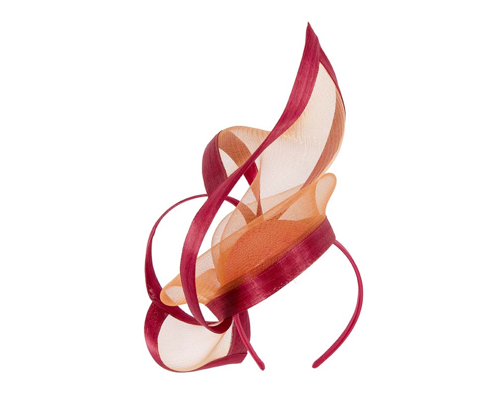 Orange red fascinator by Fillies Collection-5