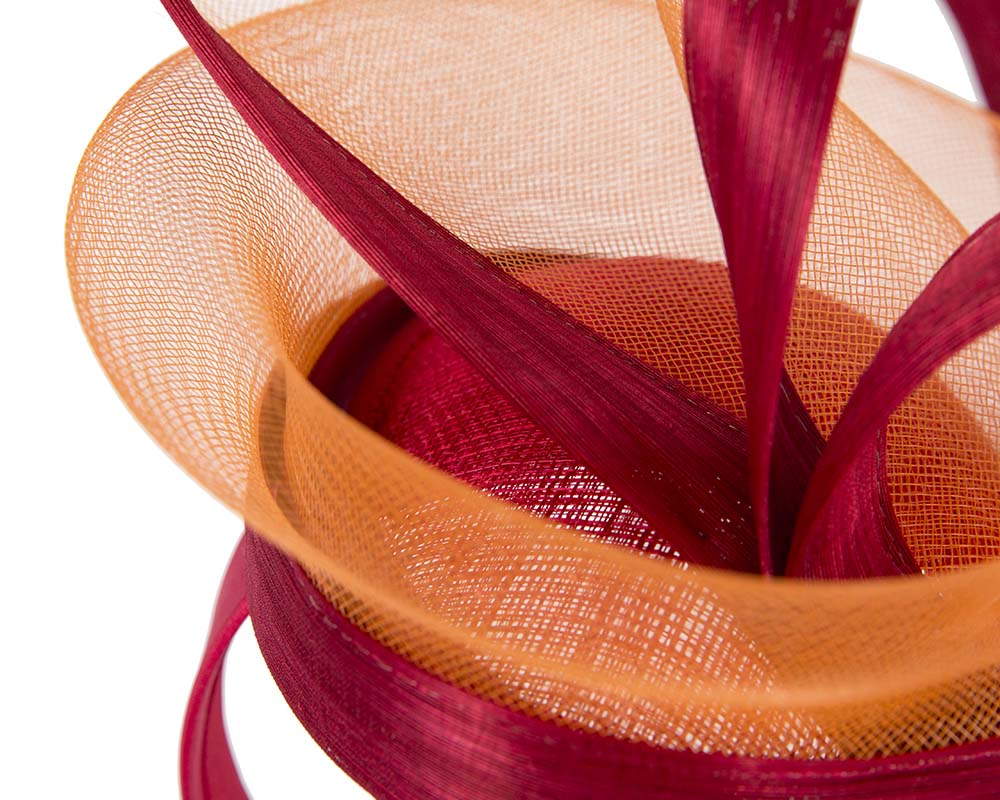 Orange red fascinator by Fillies Collection-4
